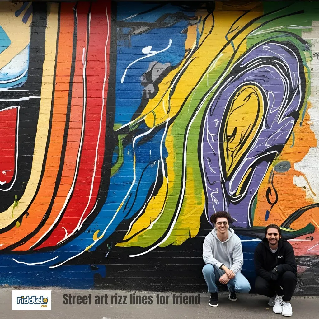 Street art rizz lines for friend